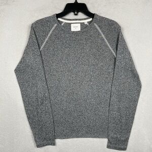 Billy Reid Shirt Mens Small Heather Gray Long sleeve Base Layer Raw Hem